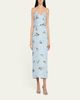 Monique Lhuillier Strapless Posie Print Silk Midi Cocktail Dress - 2