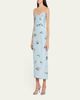 Monique Lhuillier Strapless Posie Print Silk Midi Cocktail Dress - 4
