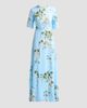 Monique Lhuillier Women's Floral Crêpe Short-Sleeve Gown - 6