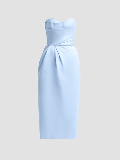Monique Lhuillier Women's Strapless Draped Cocktail Dress