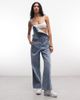 Monki Monki 90s denim wide leg overalls jumpsuit in light blue wash - 1