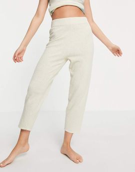 Monki Monki Ally knitted lounge pant in camel - BEIGE-Neutral