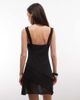Monki Monki asymmetric ruffle chiffon mini dress in black - 4
