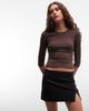 Monki Monki bengaline mini skirt in black - 1