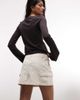 Monki Monki cotton cargo mini skirt with pockets in off white - 4