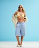 Monki Monki cotton poplin longline shorts in blue stripes - 1