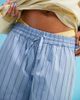 Monki Monki cotton poplin longline shorts in blue stripes - 2