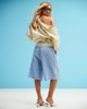 Monki Monki cotton poplin longline shorts in blue stripes - 4