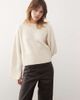 Monki Monki crew neck knit sweater with ribbed cuffs and hem detail in white - 1