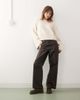 Monki Monki crew neck knit sweater with ribbed cuffs and hem detail in white - 2
