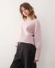 Monki Monki crew neck knit sweater with ribbed cuffs and hem detailing in dusty pink - 1