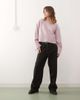 Monki Monki crew neck knit sweater with ribbed cuffs and hem detailing in dusty pink - 2