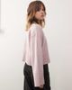 Monki Monki crew neck knit sweater with ribbed cuffs and hem detailing in dusty pink - 3