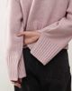 Monki Monki crew neck knit sweater with ribbed cuffs and hem detailing in dusty pink - 4