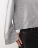 Monki Monki crew neck knit sweater with ribbed cuffs and hem in heather gray - 2