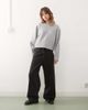 Monki Monki crew neck knit sweater with ribbed cuffs and hem in heather gray - 3