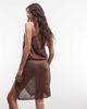 Monki Monki crochet festival knee skirt in metallic brown - 2