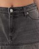 Monki Monki denim mini skirt with pleat hem in black wash - 4