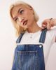 Monki Monki denim overall mini dress in blue wash - 3