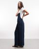 Monki Monki denim wide leg jumpsuit in blue wash - 1