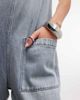 Monki Monki denim wide leg jumpsuit in light blue wash - 4
