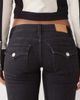 Monki Monki flared denim jeans in washed black - 4
