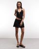 Monki Monki floral crochet beach mini skirt in black - 2