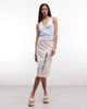 Monki Monki floral eyelet midi skirt in white - 1