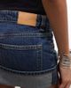 Monki Monki fold-up denim mini skirt in blue wash - 4
