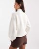 Monki Monki high neck chunky rib knit sweater with volume sleeves in white-Black - 4