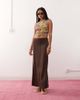 Monki Monki jersey floaty maxi skirt in dark chocolate brown - 1