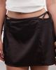 Monki Monki low rise festival mini skirt with cut-outs in chocolate brown - 2
