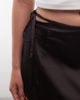 Monki Monki low rise festival mini skirt with cut-outs in chocolate brown - 4