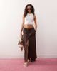 Monki Monki maxi skirt with elastic waistband in brown - 1