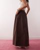 Monki Monki maxi skirt with elastic waistband in brown - 4