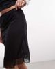 Monki Monki mesh knee length skirt in black - 3