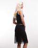 Monki Monki mesh knee length skirt in black - 4