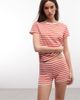 Monki Monki mix & match micro shorts in red stripes - part of a set - 2