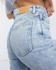 Monki Monki Moluna cotton slim leg jeans in bleach wash - MBLUE-Blues - 3