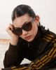 Monki Monki oversized round cat eye sunglasses in brown tortoise shell - 1