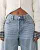 Monki Monki Peggy baggy jeans with turn-up in light blue wash - 4