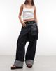 Monki Monki Peggy fold up loose fit jeans in indigo blue wash - 1