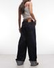 Monki Monki Peggy fold up loose fit jeans in indigo blue wash - 2