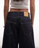 Monki Monki Peggy fold up loose fit jeans in indigo blue wash - 4