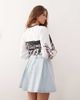 Monki Monki pleated mini denim skirt in light blue wash - 2