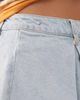 Monki Monki pleated mini denim skirt in light blue wash - 3