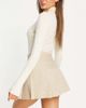 Monki Monki pleated mini skirt in beige plaid-Neutral - 2