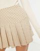 Monki Monki pleated mini skirt in beige plaid-Neutral - 3