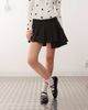 Monki Monki pleated mini skirt with asymmetric hem in black - 1