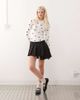 Monki Monki pleated mini skirt with asymmetric hem in black - 2